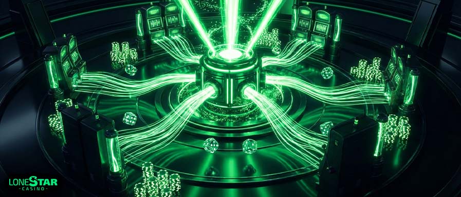 VIP program illustration showing premium casino rewards connected to multiple machines