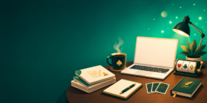 Green Desk with Cozy LoneStar Casino Office Essentials